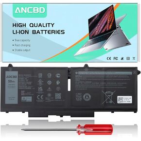 07KRV Laptop Battery Replacement for Dell Precision 3570 Latitude 5330 5430 5530 P104F P104F005 P137G P137G004 Series O7KRV M69D0 H4PVC 0H4PVC Y86WG 0Y86WG 08WRCR 8WRCR 078FWY 4FVJG 15.2V/58Wh 4Cell