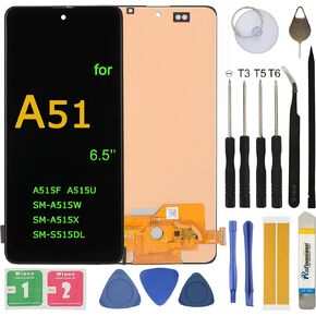 LCD Screen Replacement for Samsung Galaxy A51 SM-A515F A515F/DSN A515F/N A515U A515U1 A515W 6.5" Assembly LCD Display Touch Screen Digitizer with Repair Tools Kit