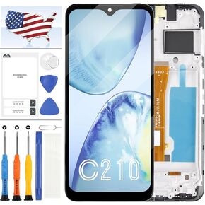 A-MIND LCD for Nokia C210 Screen Replacement for Nokia C210 TA-1548 LCD Screen Display Touch Digitizer Assembly with Frame Replacement Part 6.3" (Black)