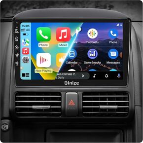 BINIZE Android 12 Car Stereo Radio with Wireless CarPlay Android Auto Compatible with Honda CRV 2002 2003 2004 2005 2006,9'' Touch Screen Bluetooth Car Radio with GPS WiFi HiFi FM/RDS Backup Camera