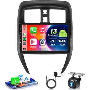 2G+64G for Nissan Versa Sedan 2015-2019 Car Radio with Wireless Carplay Android Auto - 9 Inch Touch Screen Android 13 Car Radio - GPS/WiFi/Bluetooth/FM/SWC/HD Backup Camera