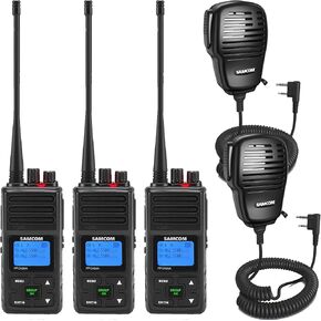 SAMCOM FPCN30A Radios 3 Packs with Waterproof Speaker Mic