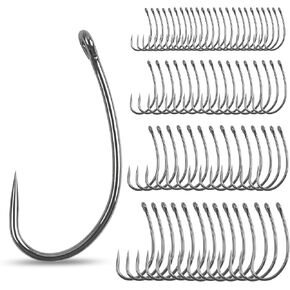 Barbless Fishing Hooks Curve Shank Carp Trout Circle Hooks Crank Fly Tying Hooks Carp LeaderHair Bait Rigs Fishing Accessoires for Freshwater Saltwater