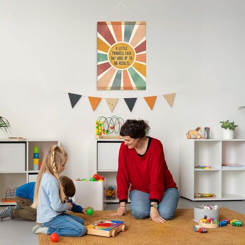 Lacama Boho ABC Alphabet Wall Chart for Toddlers | ABCs & 123s Kids Learning Educational Gift for Toddler, Neutral Wall Decorations for Pre-School Classroom Nursery Homeschool Poster Hanger in Saudi Arabia