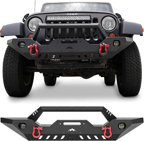 المصد الخلفي للطرق الوعرة لسيارة Jeep Gladiator JT 2020 2021 2022 2023 2024 واقي مصد خلفي أسود محكم من الفولاذ الكربوني شديد التحمل مع قطعتين من الأضواء الكاشفة LED وقابس مقطورة متوافق in Kuwait