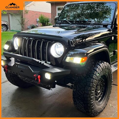المصد الخلفي للطرق الوعرة لسيارة Jeep Gladiator JT 2020 2021 2022 2023 2024 واقي مصد خلفي أسود محكم من الفولاذ الكربوني شديد التحمل مع قطعتين من الأضواء الكاشفة LED وقابس مقطورة متوافق in Kuwait