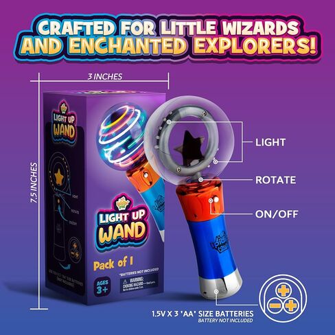 IPIDIPI TOYS Spinning Light Up Wand for Kids - Light Up Spinner Toy, Spinning Globe Toy, Special Needs Sensory Toys for Children with Autism, Stocking Stuffers Toys in Kuwait