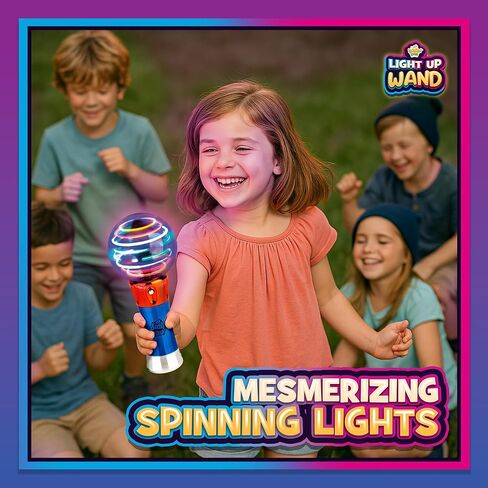 IPIDIPI TOYS Spinning Light Up Wand for Kids - Light Up Spinner Toy, Spinning Globe Toy, Special Needs Sensory Toys for Children with Autism, Stocking Stuffers Toys in Kuwait