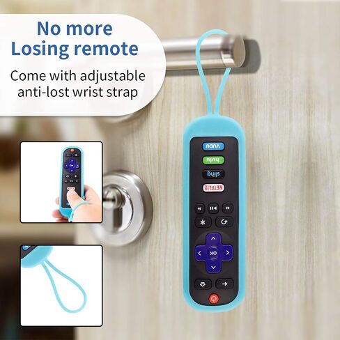 2 حزمة TCL Roku الغلاف البعيد العلبة السيليكون الحماية لـ Roku TV Express/Premiere/Streaming Stick/Ultra RC280 مضاد الأكمام عن بُعد في الظلام (Glow Green +Glow Blue) in Kuwait