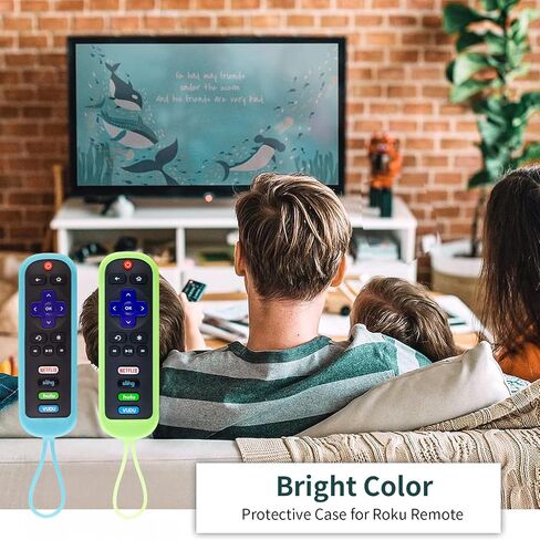 2 حزمة TCL Roku الغلاف البعيد العلبة السيليكون الحماية لـ Roku TV Express/Premiere/Streaming Stick/Ultra RC280 مضاد الأكمام عن بُعد في الظلام (Glow Green +Glow Blue) in Kuwait