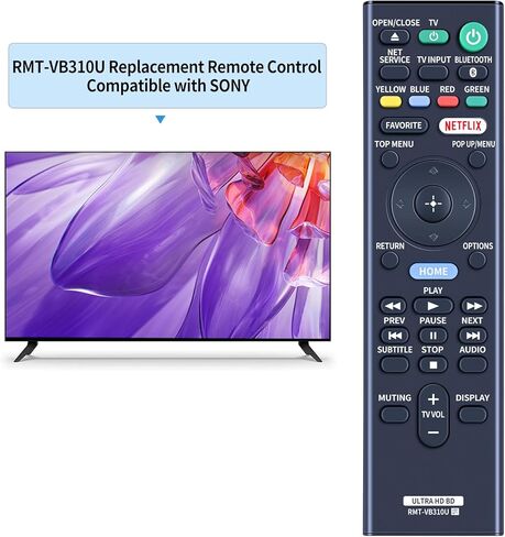 RMT-VB310U Replacement Remote Control Compatible with Sony Blu-Ray DVD Player UBP-X800M2 UBP-X800 UBP-UX80 UBP-X1000ES UBP-X1100ES in Kuwait