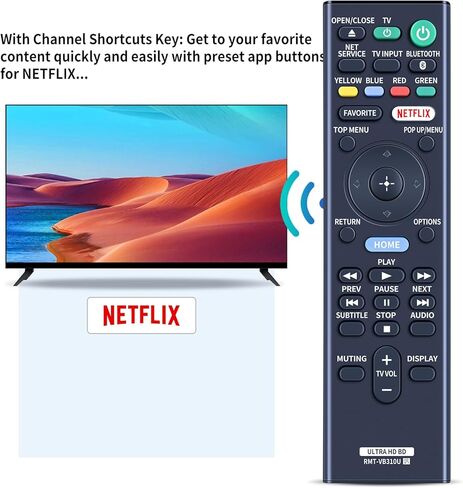 RMT-VB310U Replacement Remote Control Compatible with Sony Blu-Ray DVD Player UBP-X800M2 UBP-X800 UBP-UX80 UBP-X1000ES UBP-X1100ES in Kuwait