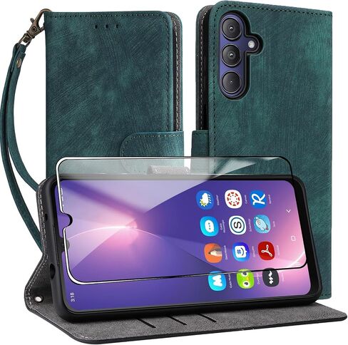 Wallet Case Compatible withr Gabb Phone 4 Pro with Screen Protector,Women Girl RFID Blocking PU Leather Flip Cover Wrist Strap Credit Card Slots Phone Case,Blue in Saudi Arabia