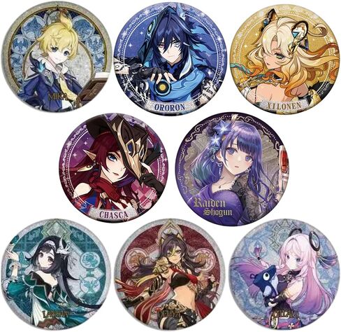 TaiCy Genshin Impact Double Flash Badge - 5.8cm Character Badges,Pin Brooch for Collectors in Kuwait