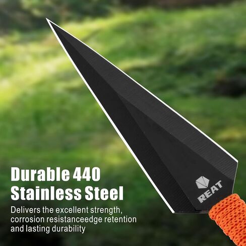 REAT Throwing Products - 3 Piece, 9.5" 440 Stainless Steel with Gray Titanium Coating, Includes Sheath for Safe Storage for Competition, Training and Recreation in Saudi Arabia