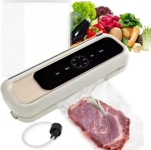 Vacuum Sealer Machine, Precision Compact mini vacuum sealer 65 Kpa Powerful Suction, Automatic Operation, Ideal for Easy & Efficient Food Preservation and Storage With 10 Bags (Grey) in Saudi Arabia