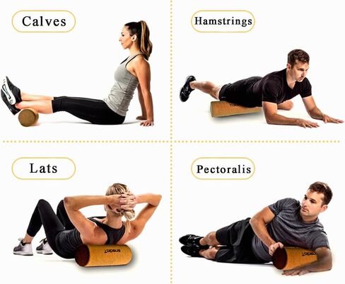 Premium Cork Massage Muscle Roller Natural Eco-Friendly/NO Foam-Free Roller Yoga & Travel Friendly (11.8 Inch) in Saudi Arabia