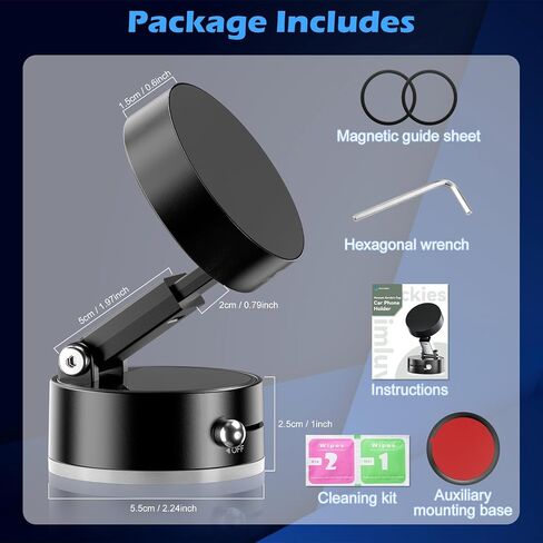 Imluckies حامل هاتف السيارة المغناطيسي لـ Magsafe iPhone ، وهو عبارة عن ملحق للسيارة قابل للطي 360 درجة قابل للتدوير وقابل للطي ، يسهل تثبيته/الإزالة ، الأسود in Saudi Arabia