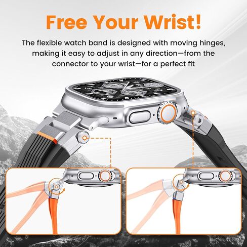 Compatible with Apple Watch Ultra 2 Bands for Men 49mm 46mm 45mm 44mm 42mm, Sports Ultra 2 Watch Bands for Apple Watch Series 10 46mm for Men/Series 9/8/7/6 45mm 44mm 42mm/Ultra/Ultra 2 49mm in Kuwait