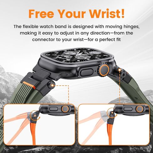 Compatible with Apple Watch Ultra 2 Bands for Men 49mm 46mm 45mm 44mm 42mm, Sports Ultra 2 Watch Bands for Apple Watch Series 10 46mm for Men/Series 9/8/7/6 45mm 44mm 42mm/Ultra/Ultra 2 49mm in Saudi Arabia