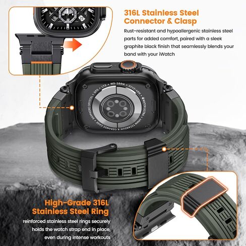 Compatible with Apple Watch Ultra 2 Bands for Men 49mm 46mm 45mm 44mm 42mm, Sports Ultra 2 Watch Bands for Apple Watch Series 10 46mm for Men/Series 9/8/7/6 45mm 44mm 42mm/Ultra/Ultra 2 49mm in Saudi Arabia