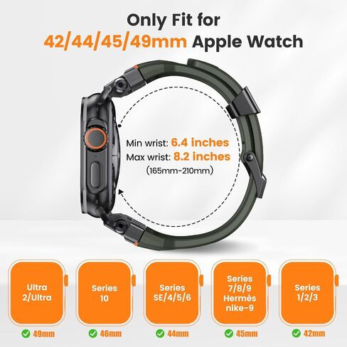 Compatible with Apple Watch Ultra 2 Bands for Men 49mm 46mm 45mm 44mm 42mm, Sports Ultra 2 Watch Bands for Apple Watch Series 10 46mm for Men/Series 9/8/7/6 45mm 44mm 42mm/Ultra/Ultra 2 49mm in Saudi Arabia