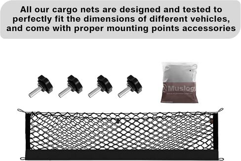 Muslogy for Pilot 2023 Rear Trunk Cargo Net Stretchable Organizer Net Elastic Mesh Net Compatible with Honda Pilot 2023 Sport EX-L TrailSport Touring Elite in Kuwait