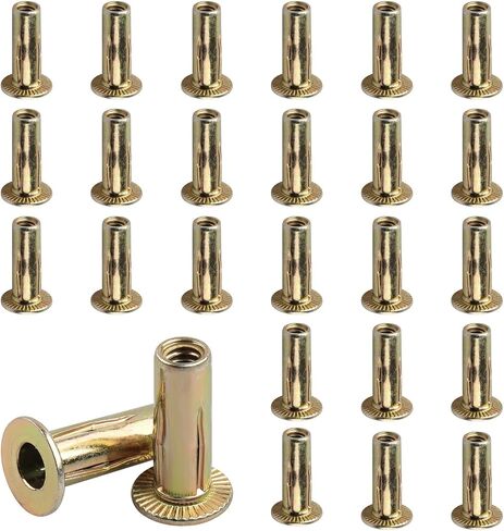 Multi-Grip Rivet-Nuts, M6 Rivet Nut Carbon Steel Pre-Bulbed Shank Color-Zinc-Plated Flat Head Threaded Insert Nut(25 Pack) in Saudi Arabia