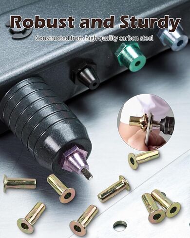 Multi-Grip Rivet-Nuts, M6 Rivet Nut Carbon Steel Pre-Bulbed Shank Color-Zinc-Plated Flat Head Threaded Insert Nut(25 Pack) in Saudi Arabia