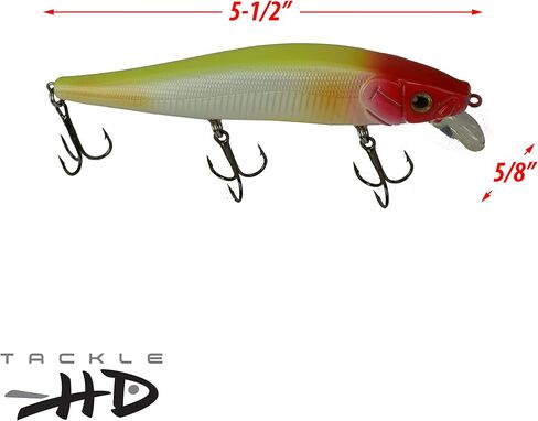 2-Pack Fiddle-Styx Magnum Jerkbait, 5 1/2" x 5/8" Suspending Jerk Baits, Freshwater or Saltwater Fishing Lures, Trout, Crappie, Walleye, or Bass Lures in Saudi Arabia