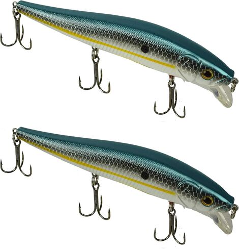 2-Pack Fiddle-Styx Magnum Jerkbait, 5 1/2" x 5/8" Suspending Jerk Baits, Freshwater or Saltwater Fishing Lures, Trout, Crappie, Walleye, or Bass Lures in Saudi Arabia