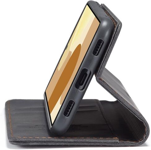 UEEBAI Wallet Case for Google Pixel 6, Premium PU Leather Case Vintage Matte Wallet Flip Cover [Card Slots] [Magnetic Closure] Stand Function Folio Shockproof Full Protection - Black in Saudi Arabia