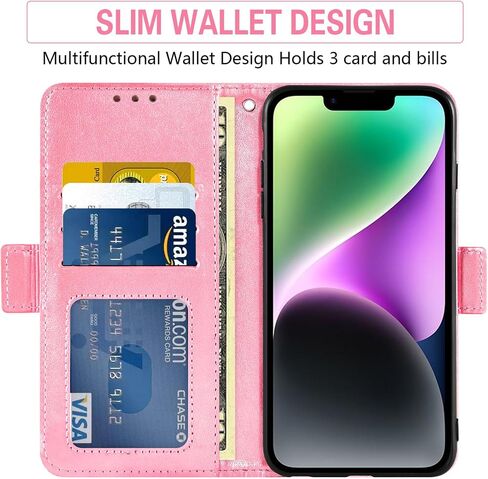Asuwish Phone Case for iPhone 14 6.1 inch Wallet Cell مع حامية شاشة الحبل الحلي in Kuwait