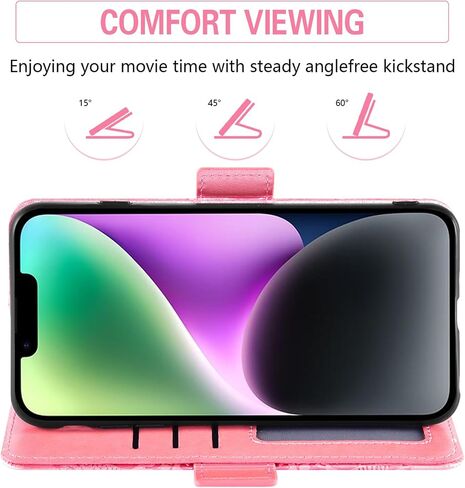 Asuwish Phone Case for iPhone 14 6.1 inch Wallet Cell مع حامية شاشة الحبل الحلي in Kuwait