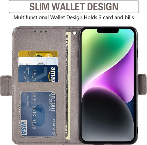Asuwish Phone Case for iPhone 14 6.1 inch Wallet Cell مع حامية شاشة الحبل الحلي in Kuwait