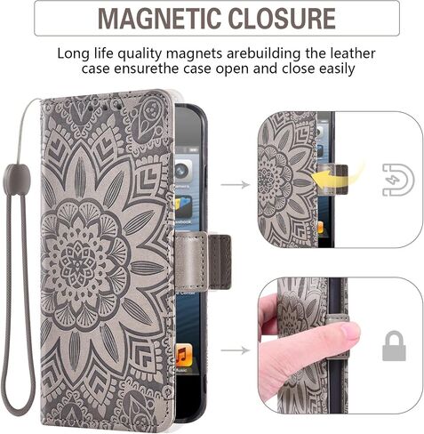 Asuwish Phone Case for iPhone 14 6.1 inch Wallet Cell مع حامية شاشة الحبل الحلي in Kuwait