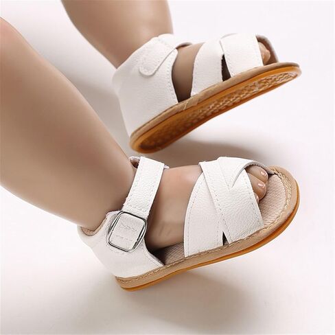 SOFMUO Baby Girls Braided Sandals Anti-Slip Rubber Sole Infant Summer Shoes | Soft Woven Sandals, Anti-Slip Rubber Sole,Hook &Loop Closure,Summer First Walkers for Infant Toddler Girls in Kuwait