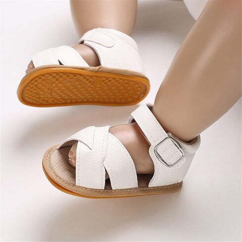 SOFMUO Baby Girls Braided Sandals Anti-Slip Rubber Sole Infant Summer Shoes | Soft Woven Sandals, Anti-Slip Rubber Sole,Hook &Loop Closure,Summer First Walkers for Infant Toddler Girls in Kuwait