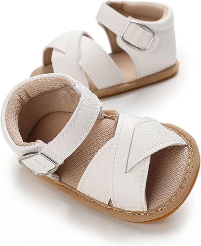 SOFMUO Baby Girls Braided Sandals Anti-Slip Rubber Sole Infant Summer Shoes | Soft Woven Sandals, Anti-Slip Rubber Sole,Hook &Loop Closure,Summer First Walkers for Infant Toddler Girls in Kuwait