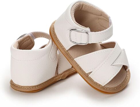 SOFMUO Baby Girls Braided Sandals Anti-Slip Rubber Sole Infant Summer Shoes | Soft Woven Sandals, Anti-Slip Rubber Sole,Hook &Loop Closure,Summer First Walkers for Infant Toddler Girls in Kuwait
