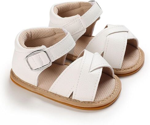SOFMUO Baby Girls Braided Sandals Anti-Slip Rubber Sole Infant Summer Shoes | Soft Woven Sandals, Anti-Slip Rubber Sole,Hook &Loop Closure,Summer First Walkers for Infant Toddler Girls in Kuwait