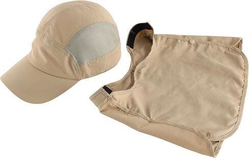 Connectyle Men's Sun Hat مع قناع الوجه القابل للإزالة ورفرف الرقبة قابلة للتعديل في الهواء الطلق UPF 50+غطاء الشمس للصيد المشي لمسافات طويلة in Kuwait
