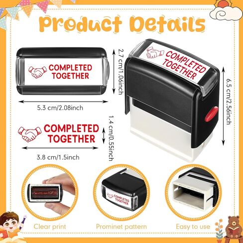 XunYee 2 Pcs Rectangular Please Sign & Return Stamp Teacher Stamp Self Inking Refillable Sign Return Stamps for Teacher Parent School Classroom Business Office, Red Ink in Kuwait