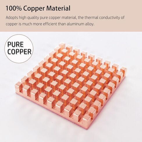 نحاس الحرارة 1.57x1.57x0.24 بوصة مع شريط لاصق موصل حراريا ، مضاد - هارب حراري ، بالوعة حرارة النحاس النقي لرقاقة وحدة المعالجة المركزية ، لوحة الدوائر ، تبريد المعدات الدقيقة ، 1 مساءً in Kuwait