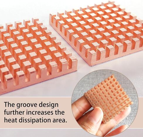 نحاس الحرارة 1.57x1.57x0.24 بوصة مع شريط لاصق موصل حراريا ، مضاد - هارب حراري ، بالوعة حرارة النحاس النقي لرقاقة وحدة المعالجة المركزية ، لوحة الدوائر ، تبريد المعدات الدقيقة ، 1 مساءً in Kuwait