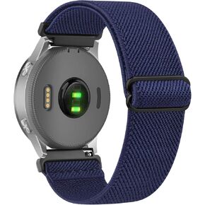 Elastic Watch Band Compatible with Garmin Vivoactive 4S / Venu 3S / Venu 2S / Vivomove 3S, 18mm Soft Stretchy Nylon Replacement Wristband Strap for Garmin Forerunner 255s/265S