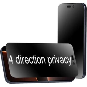 2 Pack 360 Degree Matte Privacy Screen Protector for iPhone 16 Pro Max 6.9 inch Anti-Spy 4 Directions Tempered Glass 4 Sides Anti-glare Film