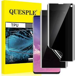 2 Pack for Samsung Galaxy S10 TPU Privacy Screen Protector 6.1 inch[Not Glass], True 28° Anti-Spy, Fingerprint Unlock Support, High Sensitivity, Case Friendly