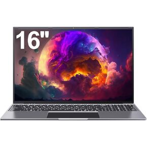 jumper Laptop Computer 16 inch, Laptop Computer with N100 4 Core Processor, Student Laptops 16GB DDR4 512GB SSD, FHD 1920x1200 Display, WiFi 5G/2.4G, Mini HDMI, USB3.0, Type-C, 38Wh Battery