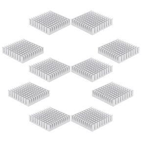 10 PCS Aluminum Chipset Heatsink Radiator Heat Sink Cooling Fin Silver for CPU LED Power Active Component 45 x 45 x 10mm